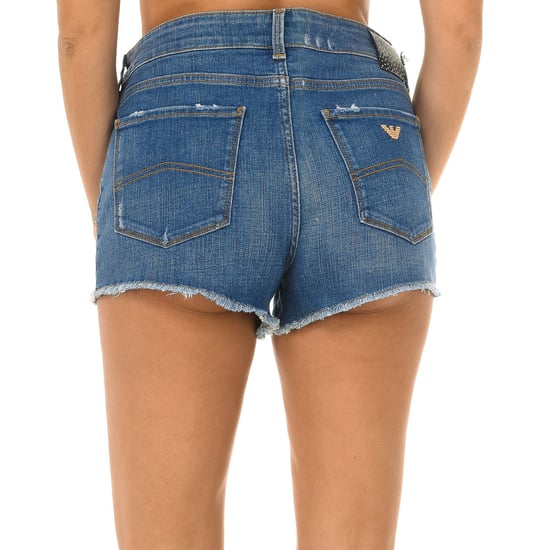 Women's frayed hem denim shorts C5J17