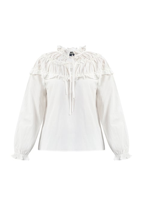 Dreimaster Blouse Dames wolwit - Image 1