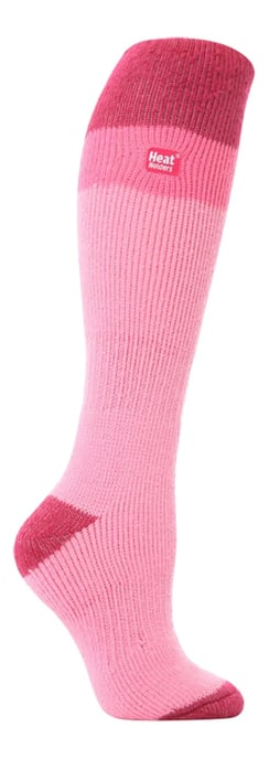 Heat Holders - Dames kniehoge thermo skisokken - Lichtroze / Frambozen - Image 1