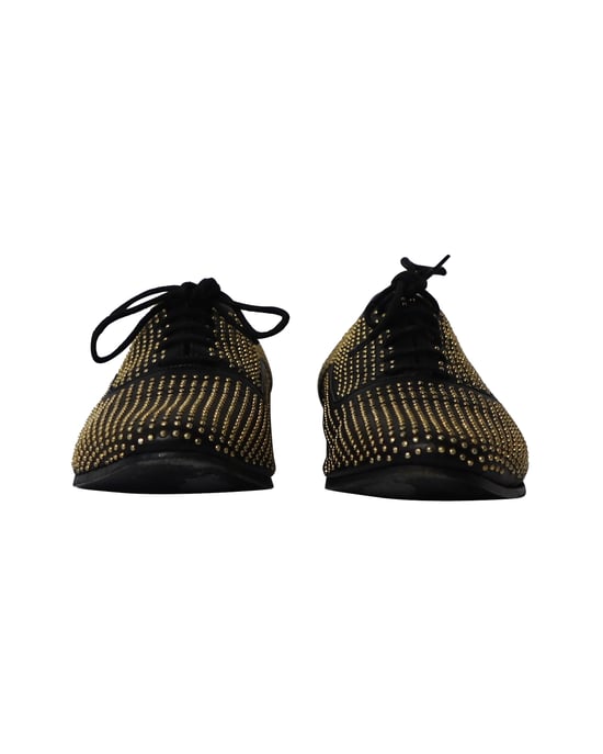 Saint Laurent Geklede Oxfords met Studs in Zwart Leer - Image 2