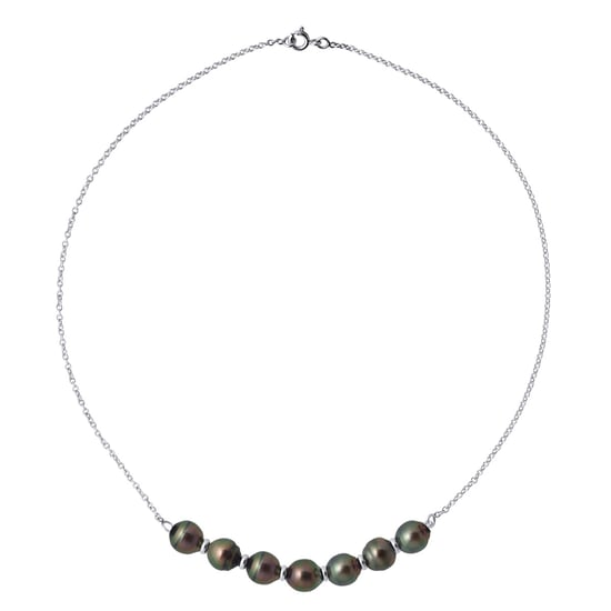 Necklaces 7 Real Cultured Tahiti Pearls PASSING THROUGH Circled 8-9 mm