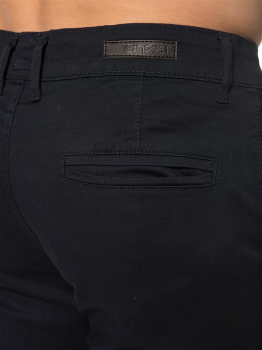Enzo | Heren slim fit stretch chinoshort - marineblauw - Image 4
