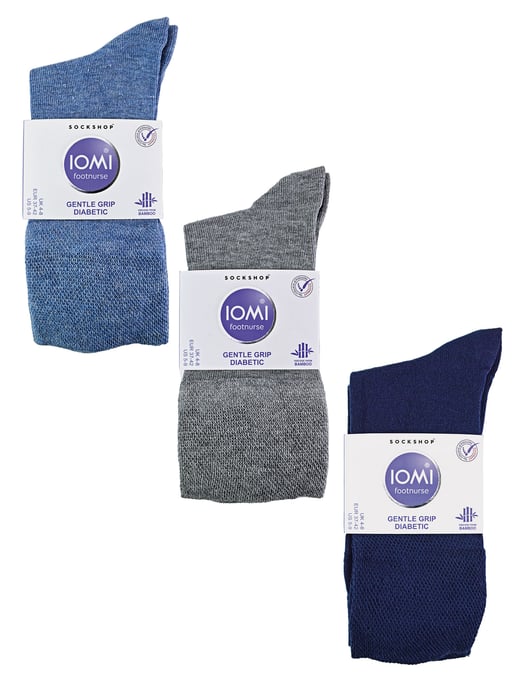 IOMI - Set van 6 bamboesokken voor diabeten voor dames - Blauw - Image 2