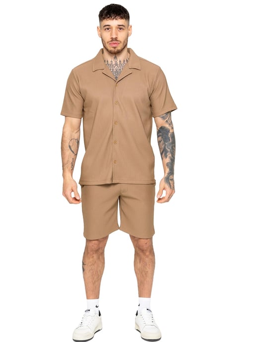 Enzo | heren overhemden en shorts met structuur - Image 1