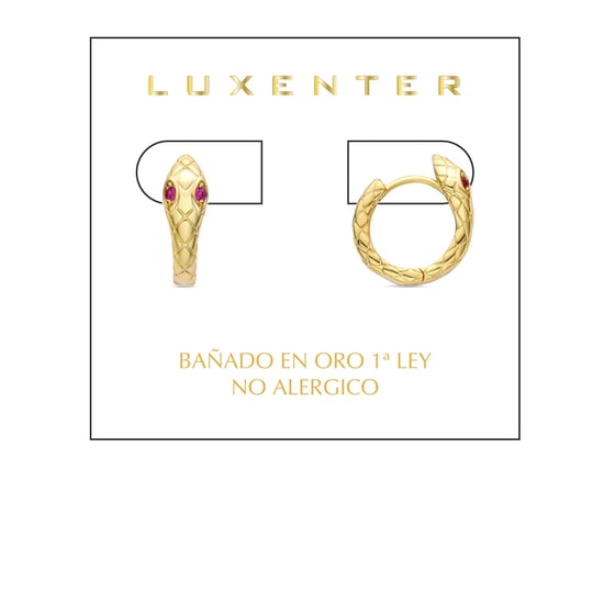 Luxenter Madsi oorbellen met robijn zirkonia afgewerkt in 18K geel goud - Image 2