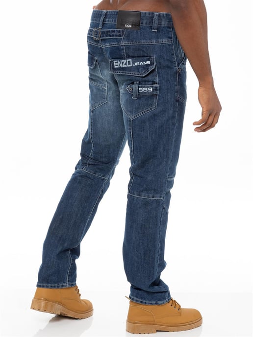 Enzo Denim Jeans Rechte Pijp Heren - Blauw - Image 4