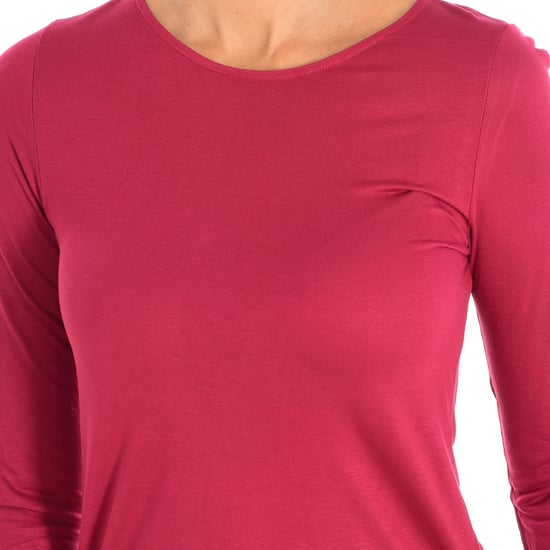 Long sleeve round neck dress 3I65E1B75 woman