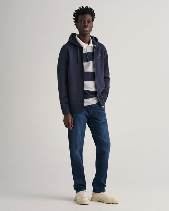GANT Heren Regular Fit Shield Logo Volledige Rits Hoodie - Image 4