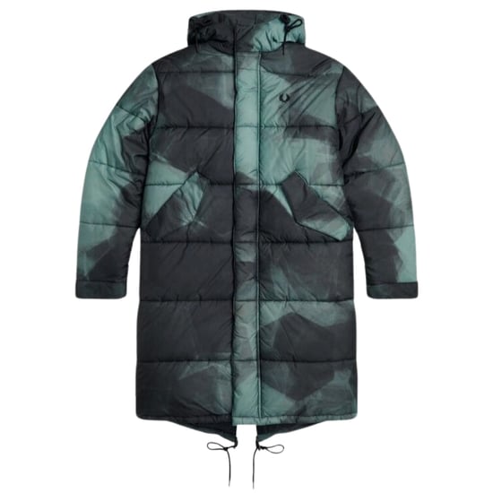 Fred Perry Fishtail Shaded Navy Blue Camoflauge Quilted Pakra Jacket