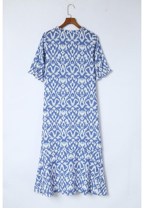 Vrouwen Geometrisch Patroon Maxi Jurk in Luchtblauw - Image 6