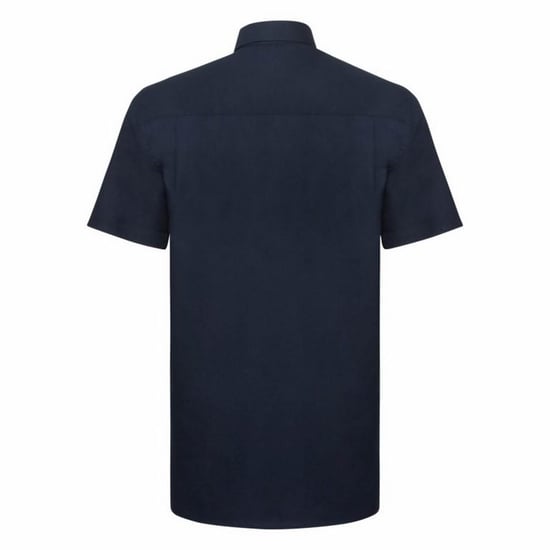 Russell Collectie Heren Korte Mouw Easy Care Oxford Shirt (Heldere marine) - Image 2