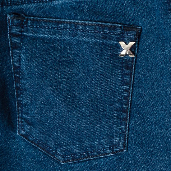 Long denim pants with skinny cut hems 10DB50154 woman