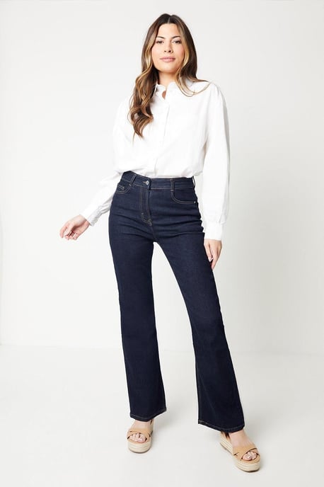 Wallis Womens Bootcut Jeans Black Woven Regular Cotton