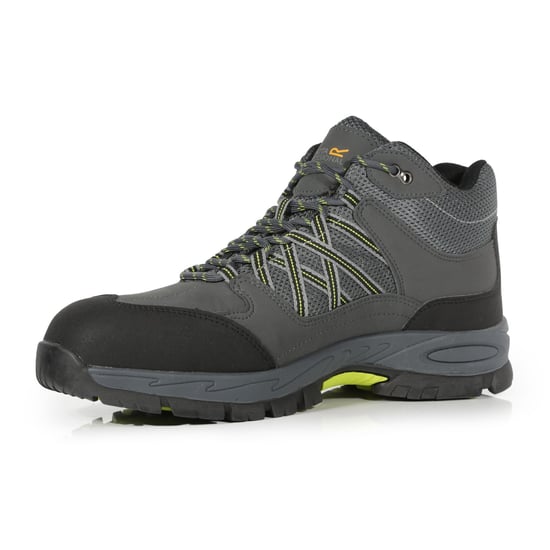 Regatta Mens Sandstone Safety Shoes (Briar Grey/Lime)