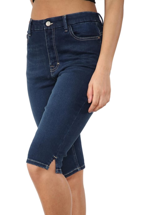 MYT Magic Shaping denim short met hoge taille voor dames, blauw - Image 4