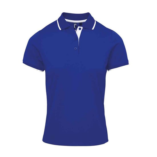 Premier Womens/Ladies Coolchecker Contrast Pique Polo Shirt (Royal Blue/White)