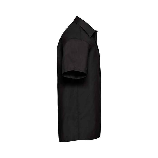 Russell Collection Heren Poplin Easy-Care Formeel Overhemd met Korte Mouwen (Zwart) - Image 3