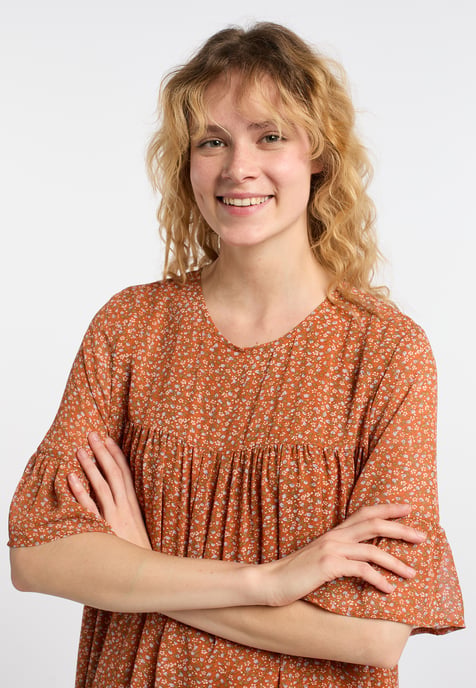 Dreimaster Jurk Dames Oranje Veelkleurig - Image 5