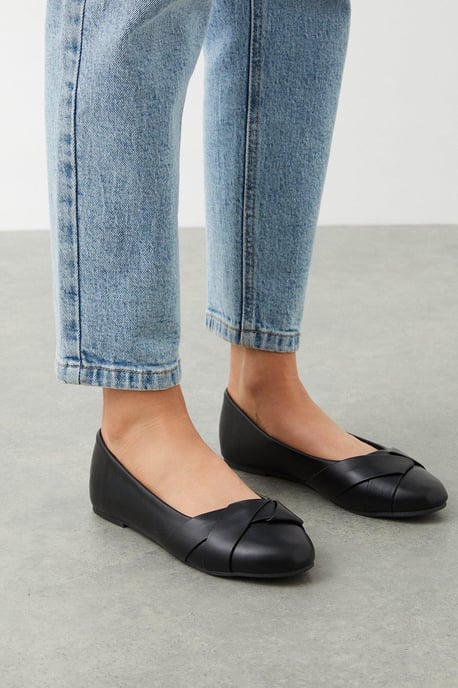 Paige Wrap Detail Ballet Flats - Image 1