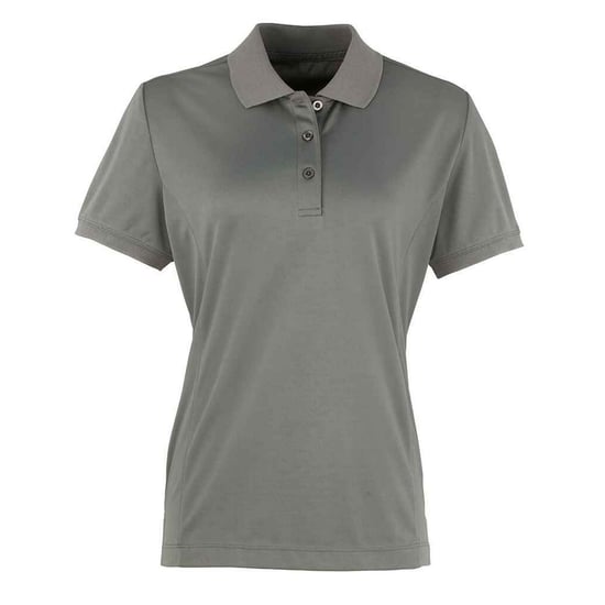 Premier Dames/Dames Coolchecker Piqué Poloshirt (Donkergrijs) - Image 1