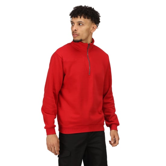 Regatta Mens Pro Quarter Zip Sweatshirt (Classic Red)