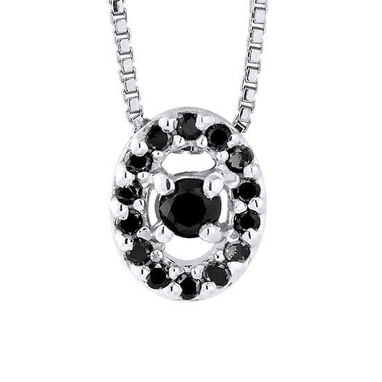 DIADEMA - Necklace with Diamonds - Black - White Gold