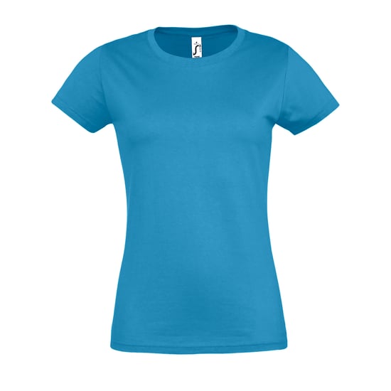 SOLS Dames/dames Imperial Heavy Short Sleeve T-Shirt (Aqua) - Image 1
