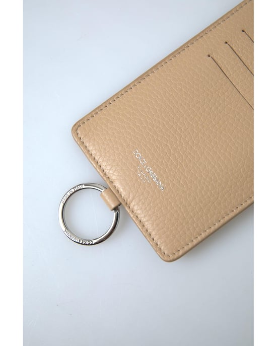 Leather Lanyard Cardholder with Zipper Closure and Multiple Card Slots