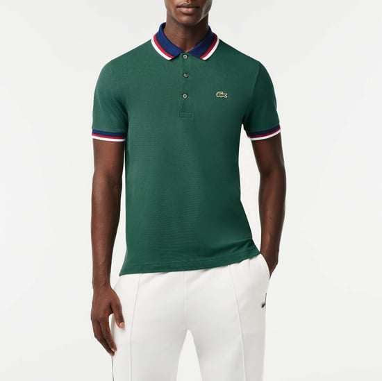 Men's Lacoste Regular Fit Stretch Mini Piqué Polo Shirt in Green