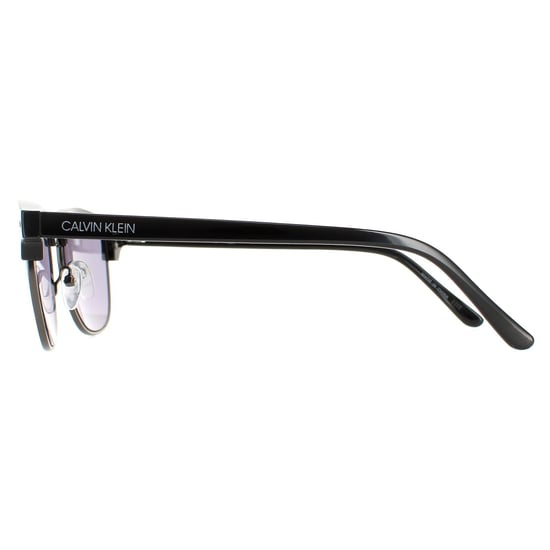 Calvin Klein Square Mens Shiny Black Solid Smoke CK20314S