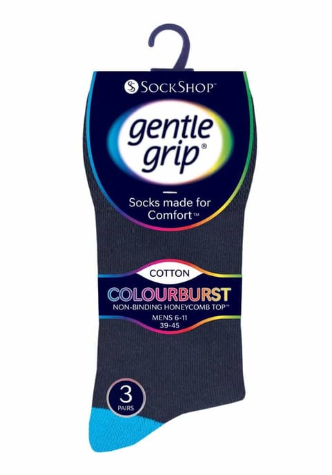6 paar sokken zonder elastiek herensokken met zachte grip 39-45 Uk - MGG561 - Image 2