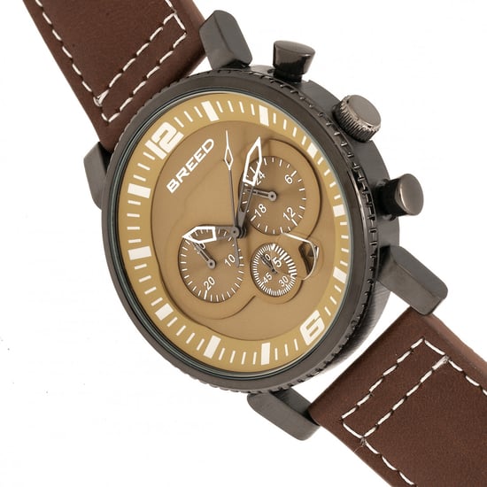 Breed Ryker Chronograph Leather-Band Watch w/Date
