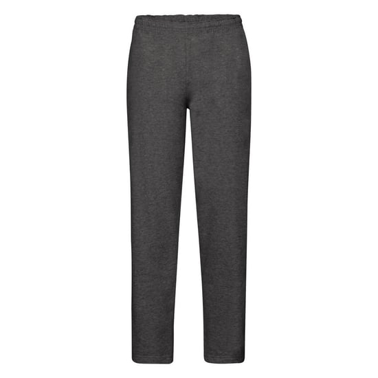 Fruit Of The Loom Mens Open Hem Jog Pants / Jogging Bottoms (Dark Heather)