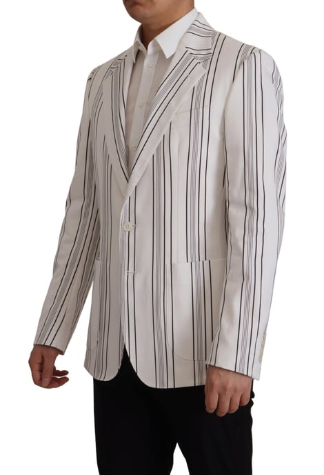Dolce & Gabbana Witte Strepen Katoenen Effen Colbert voor Mannen - Image 3