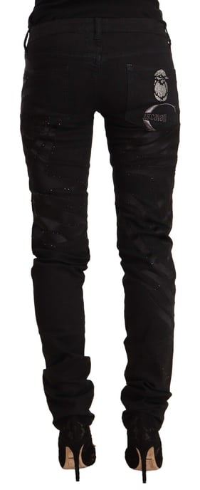 Just Cavalli Dames Zwarte Mid Waist Versierde Skinny Jeans - Image 3