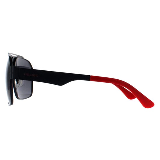 Police Aviator Mens Matte Dark Grey Smoke Polarized SPLL08M Summit 1