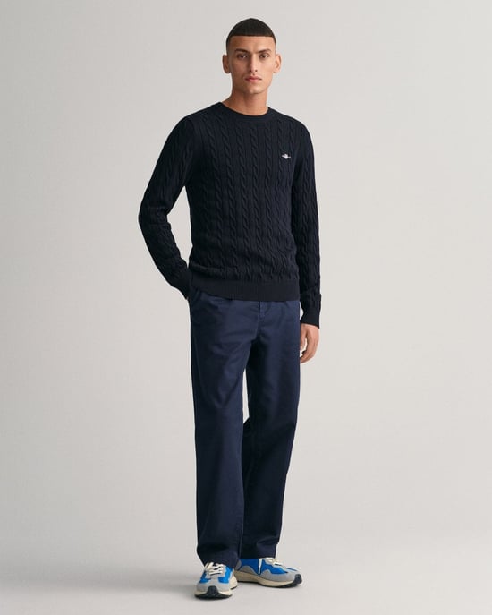 GANT Heren Katoenen Kabelbrei Crewneck Trui - Image 4