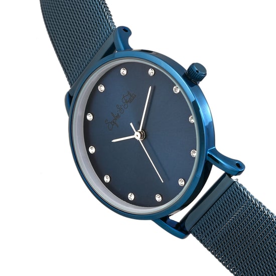 Sophie & Freda Savannah Mesh Bracelet Watch w/Swarovski Crystals