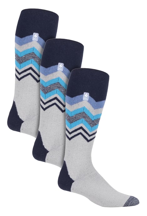 Heat Holders - 3 paar Ultra Lite skisokken voor heren - Gray Zig Zag - Image 1