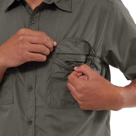 Craghoppers Mens Kiwi Short-Sleeved Shirt (Dark Grey)