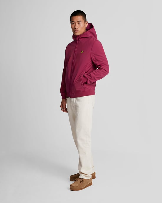 Rijk bordeauxrood softshelljack met fleece aan de achterkant van Lyle & Scott - Image 2