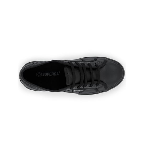 Superga Unisex 2750 Efglu Leather Trainers voor volwassenen (Totaal Zwart) - Image 3