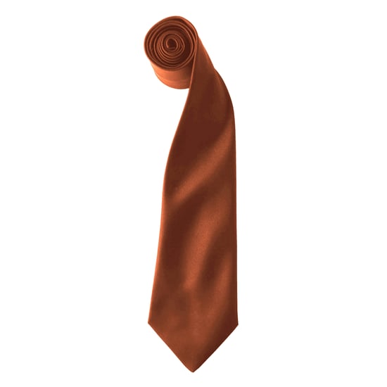 Premier Kleuren Heren Satin Clip Tie (Pakket van 2) (Kastanje) - Image 1