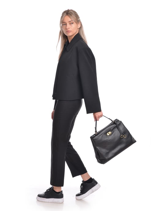 Luisa Vannini SS22 LV 1782T Zwart Rundleer Tas - Image 5