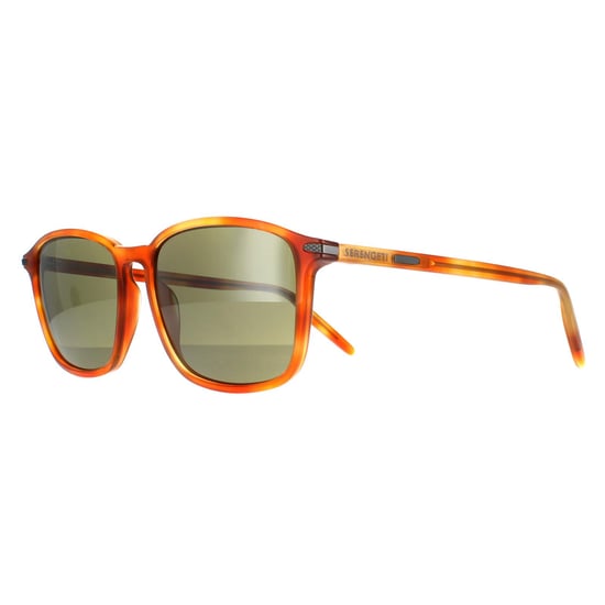 Serengeti Rectangle Mens Shiny Caramel Mineral Polarized 555nm Lenwood
