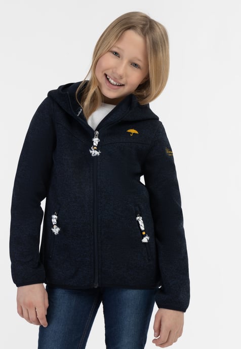 Schmuddelwedda Gebreide fleeceblouse voor meisjes meisjes (kinderen) marine gem - Image 3