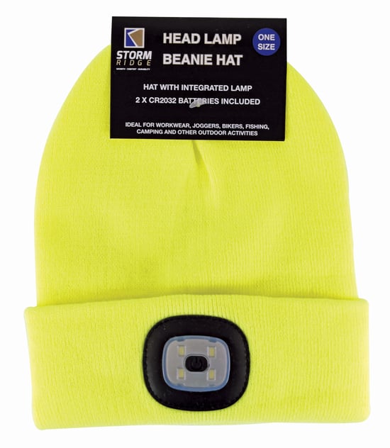 Gebreide wintermuts voor heren met led-gloeiend licht - Geel - Image 2