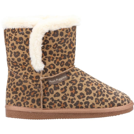 Hush Puppies Dames/dames Ashleigh luipaardprint suède pantoffellaarsjes (Bruin) - Image 3