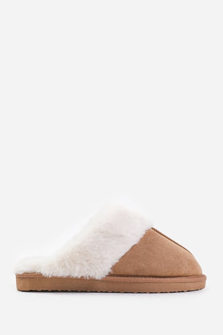 Wheres That From Womens 'Comfort' Slip On Slippers With Fur Trim