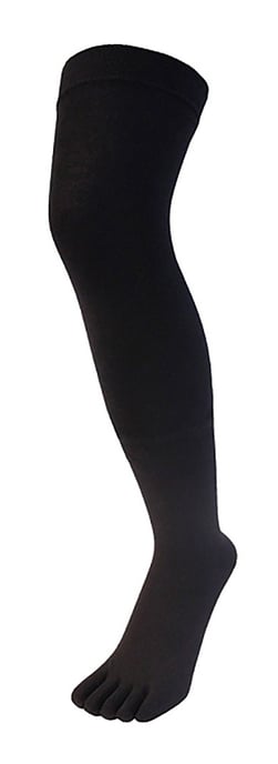 TOETOE - Essentiële Vochtafvoerende Katoenen Overknee Teen Sokken voor Mannen en Dames - Zwart - Image 1